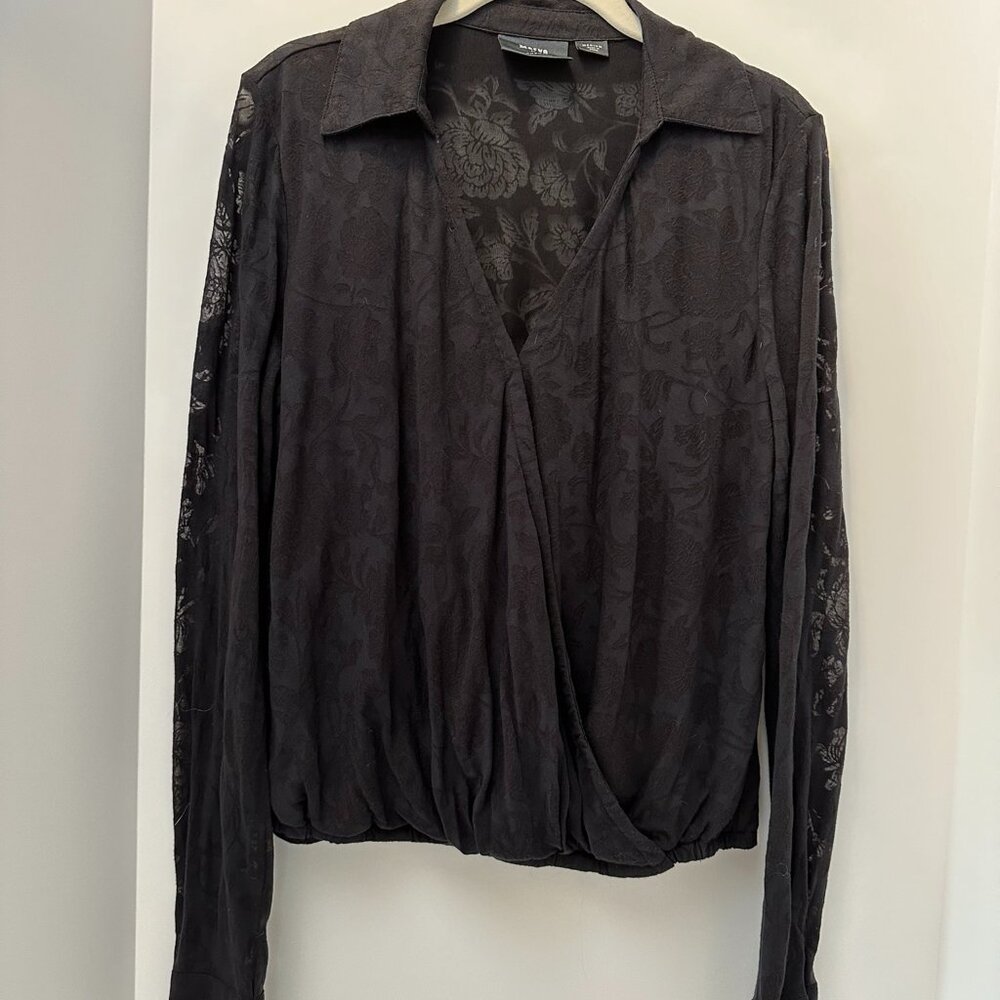 Maeve black rose soft top with collar